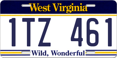 WV license plate 1TZ461