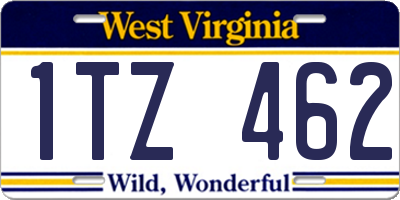 WV license plate 1TZ462