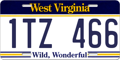 WV license plate 1TZ466