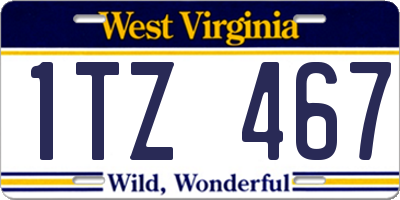 WV license plate 1TZ467