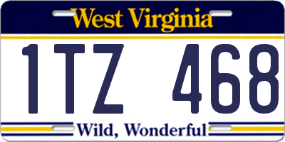 WV license plate 1TZ468