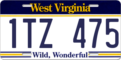 WV license plate 1TZ475
