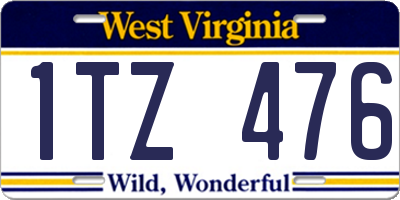 WV license plate 1TZ476