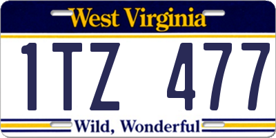 WV license plate 1TZ477
