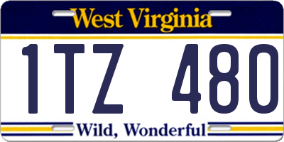 WV license plate 1TZ480