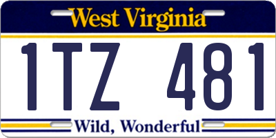 WV license plate 1TZ481