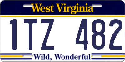 WV license plate 1TZ482