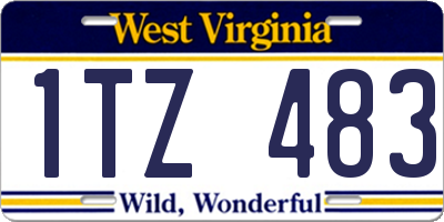 WV license plate 1TZ483