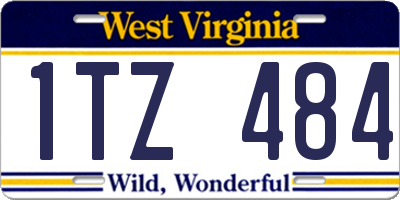 WV license plate 1TZ484