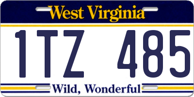 WV license plate 1TZ485