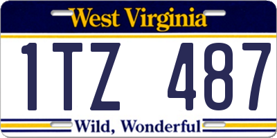 WV license plate 1TZ487