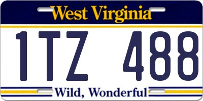 WV license plate 1TZ488