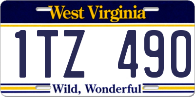 WV license plate 1TZ490