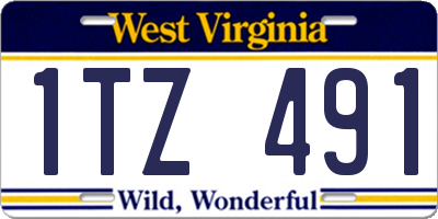 WV license plate 1TZ491