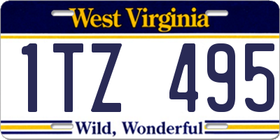 WV license plate 1TZ495