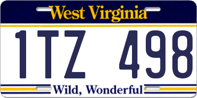 WV license plate 1TZ498