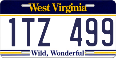 WV license plate 1TZ499