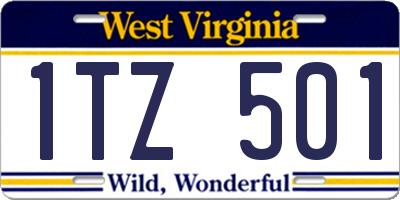 WV license plate 1TZ501