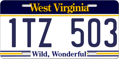 WV license plate 1TZ503