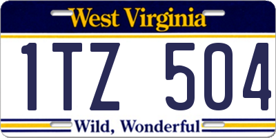 WV license plate 1TZ504