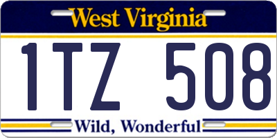 WV license plate 1TZ508