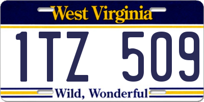 WV license plate 1TZ509