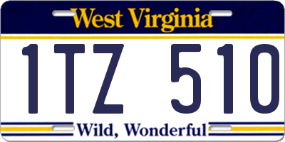 WV license plate 1TZ510