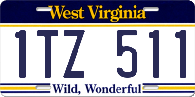 WV license plate 1TZ511