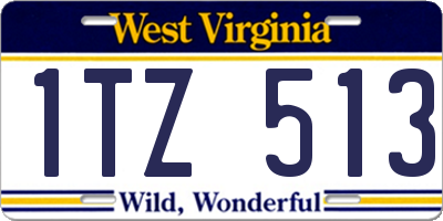 WV license plate 1TZ513