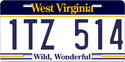 WV license plate 1TZ514