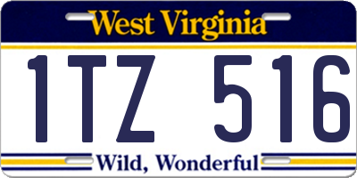 WV license plate 1TZ516
