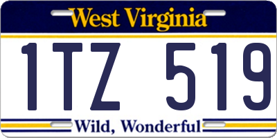 WV license plate 1TZ519