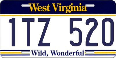 WV license plate 1TZ520