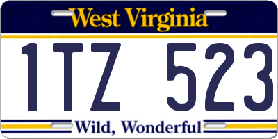 WV license plate 1TZ523