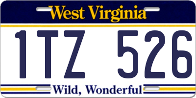 WV license plate 1TZ526