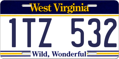 WV license plate 1TZ532
