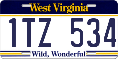 WV license plate 1TZ534