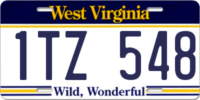 WV license plate 1TZ548