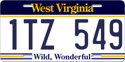 WV license plate 1TZ549