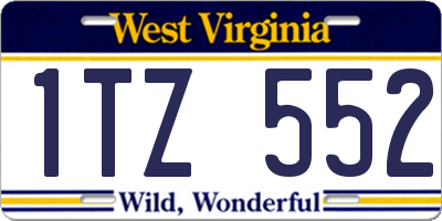 WV license plate 1TZ552