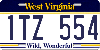 WV license plate 1TZ554
