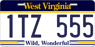 WV license plate 1TZ555