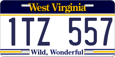 WV license plate 1TZ557