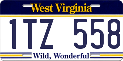 WV license plate 1TZ558