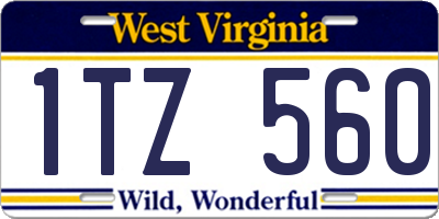 WV license plate 1TZ560