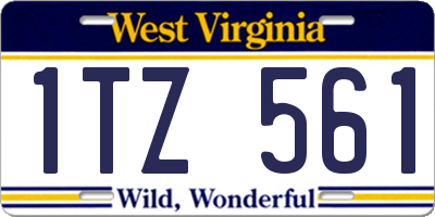 WV license plate 1TZ561