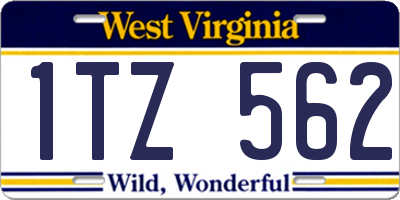 WV license plate 1TZ562