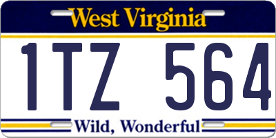 WV license plate 1TZ564