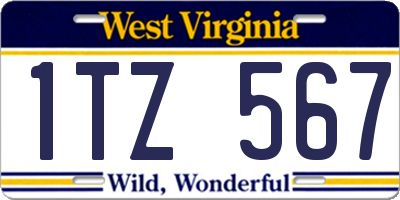 WV license plate 1TZ567