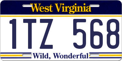 WV license plate 1TZ568